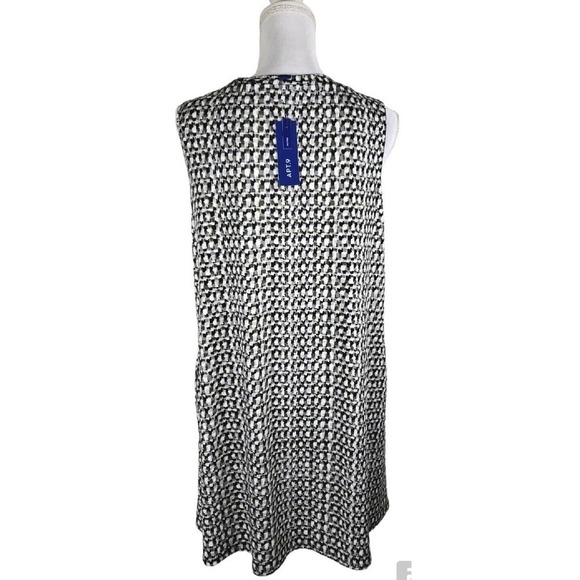 APT. 9 ~Woman Size16W-22W~ Black/White Sleeveless Flare Dress Unlined NWT - Picture 7 of 12